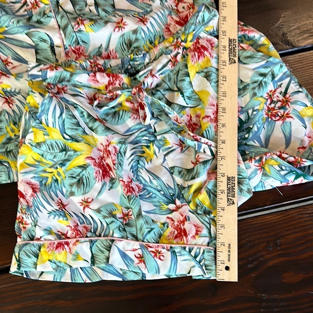 Cynthia Rowley Tropical Floral Pajama Set - Pink, Green, Yellow - Picture 12 of 16